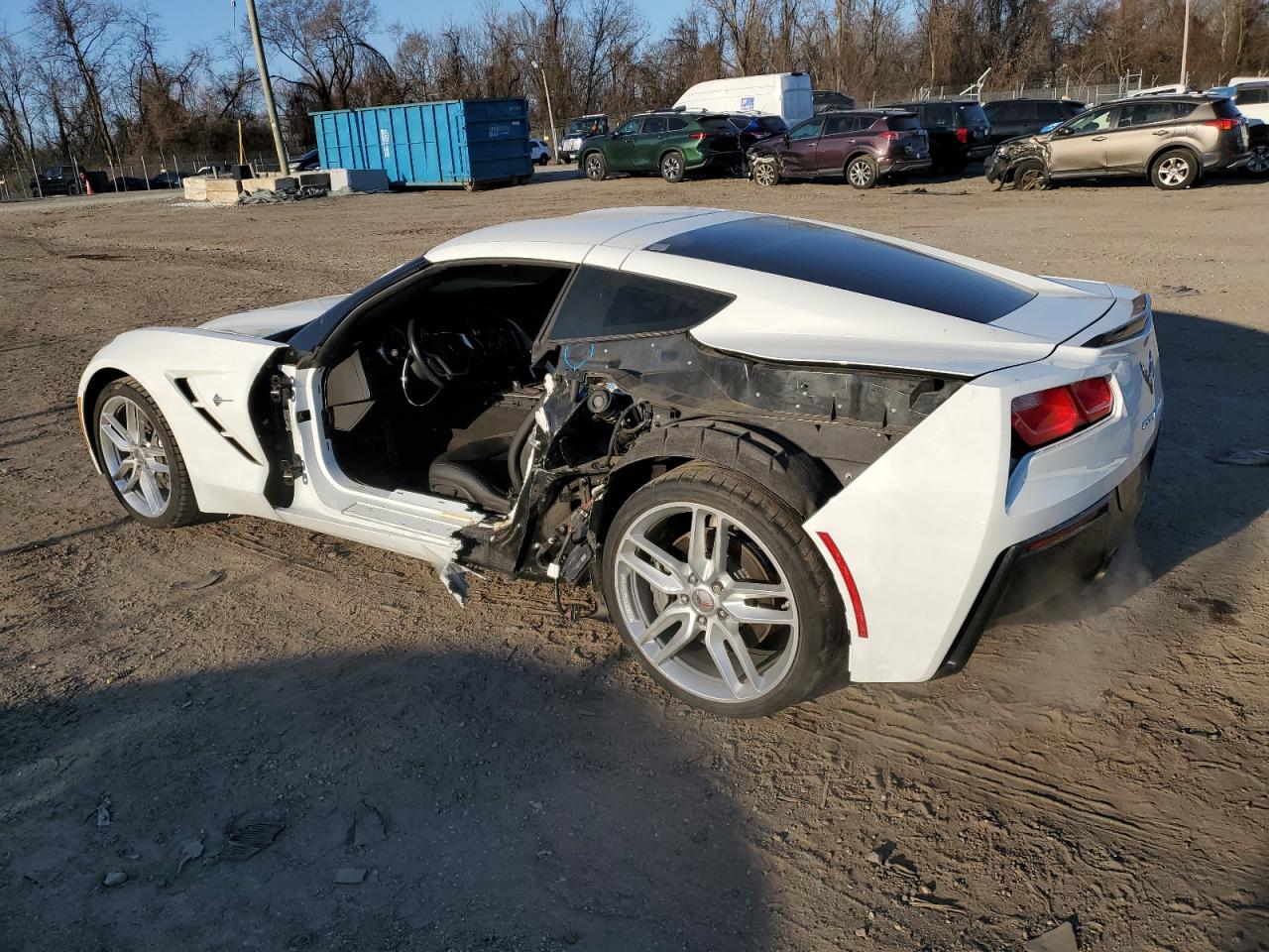 2019 Chevrolet Corvette VIN 1G1YB2D74K5112458 Copart auction photo, side / rear end damage thumbnail 2