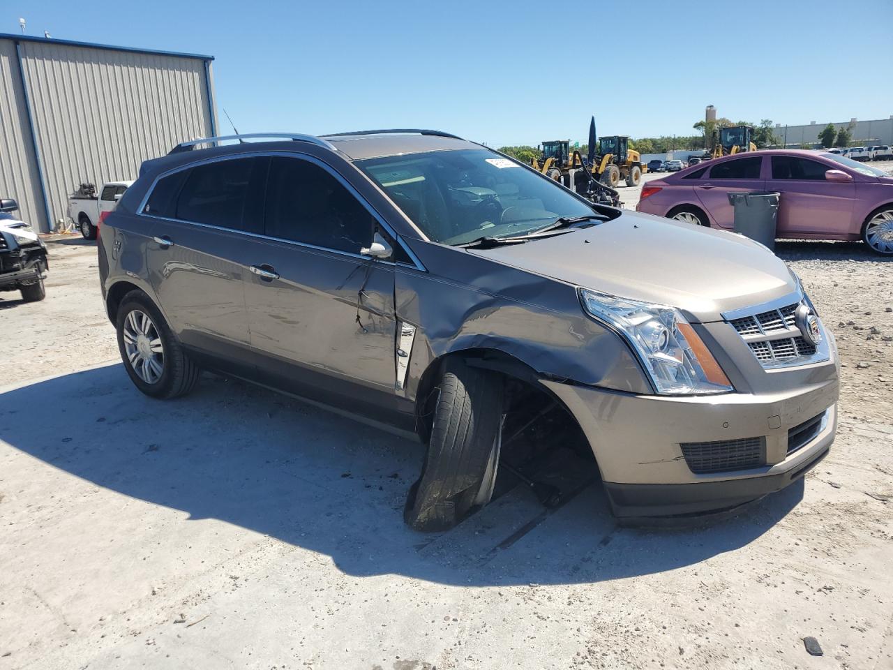 2011 Cadillac SRX VIN 3GYFNAEY5BS679687 Copart auction photo, front end / side damage thumbnail 4