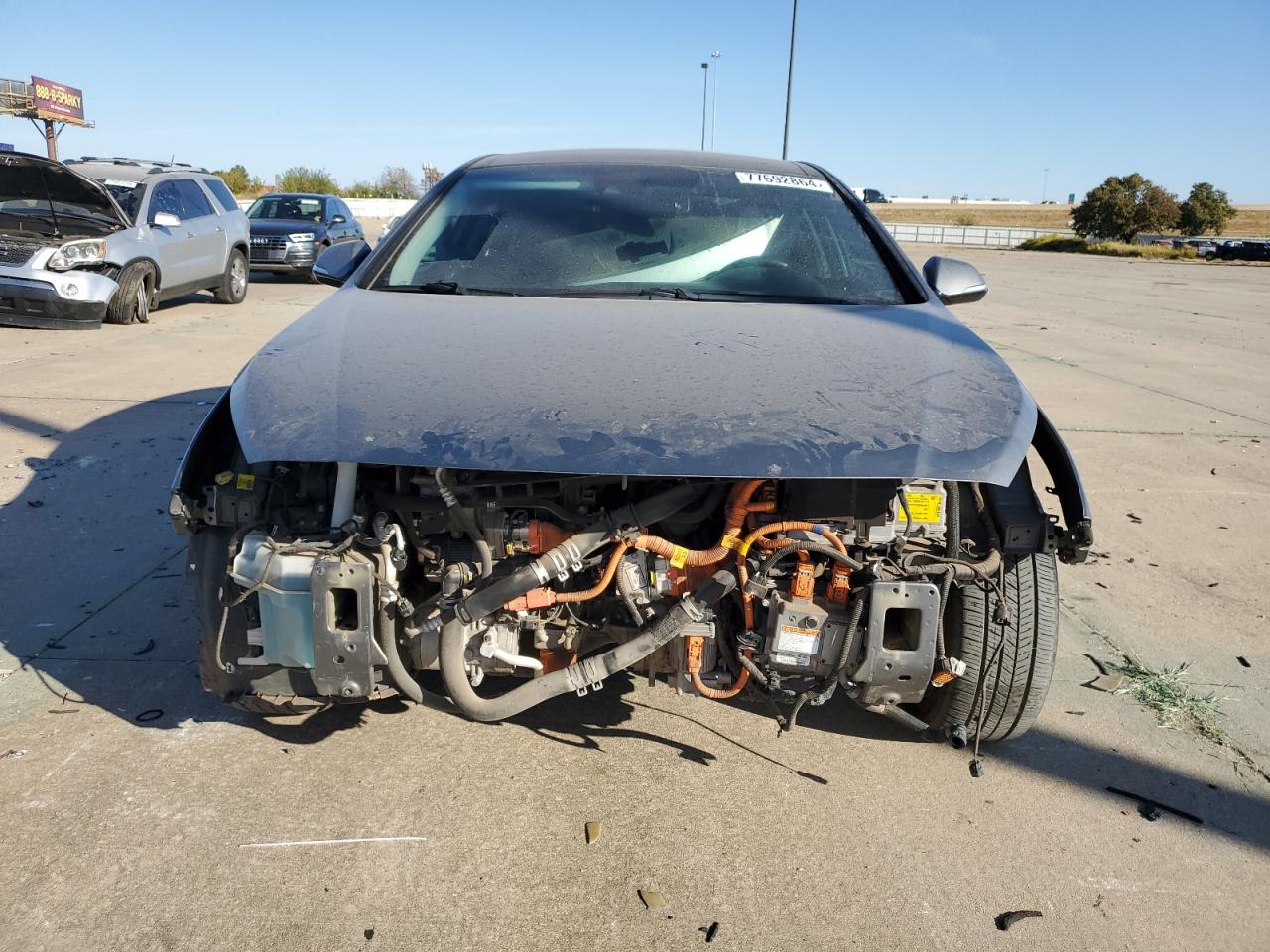 2017 Hyundai Sonata VIN KMHE34L15HA059491 Copart auction photo, front end / mechanical damage thumbnail 5