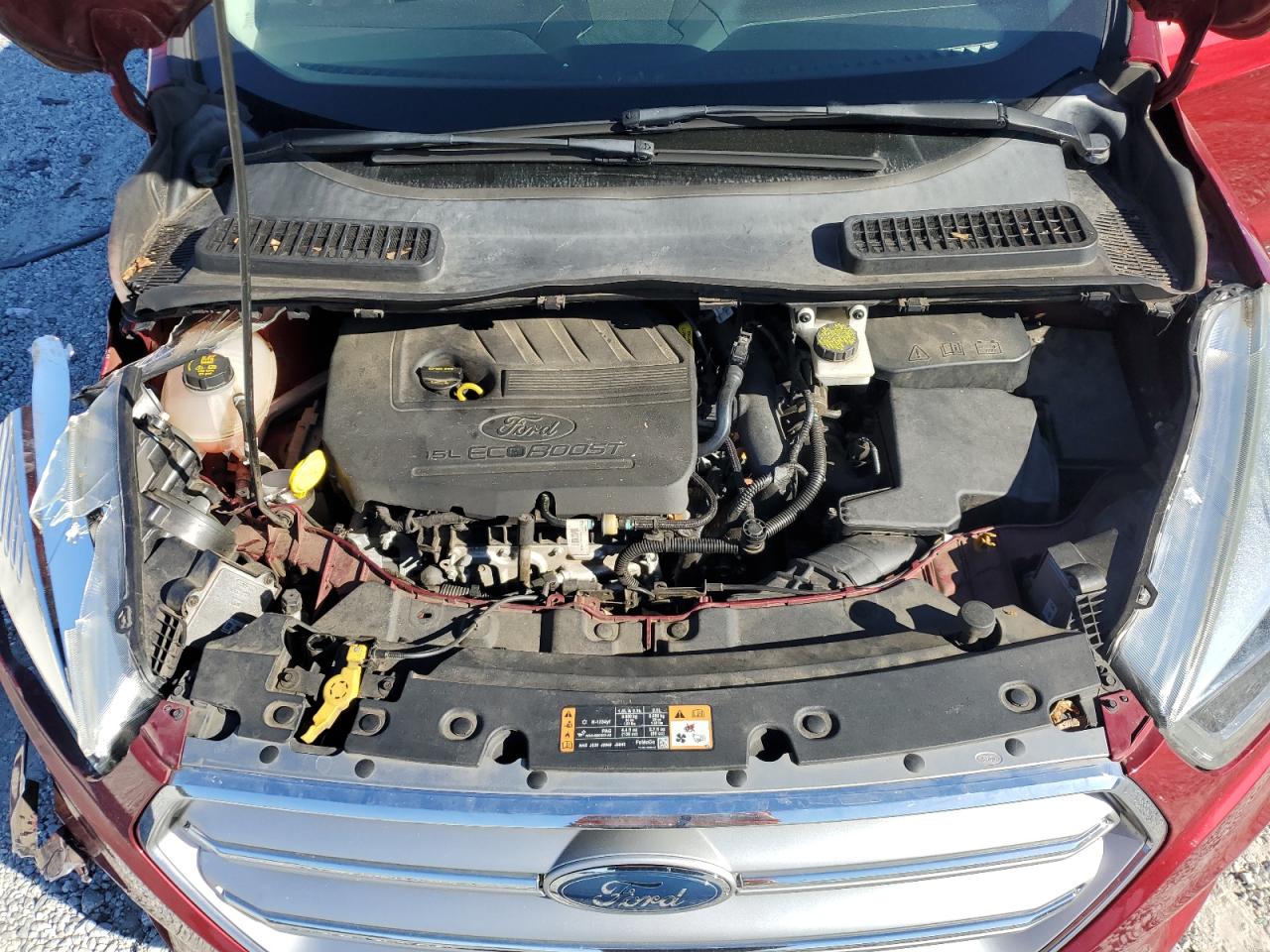 2017 Ford Escape VIN 1FMCU0GDXHUB73163 Copart auction photo, front end / undercarriage damage thumbnail 12