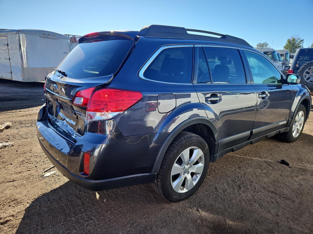 2011 Subaru Outback VIN 4S4BRBGC7B3356940 Copart auction photo, rear end / hail damage thumbnail 3