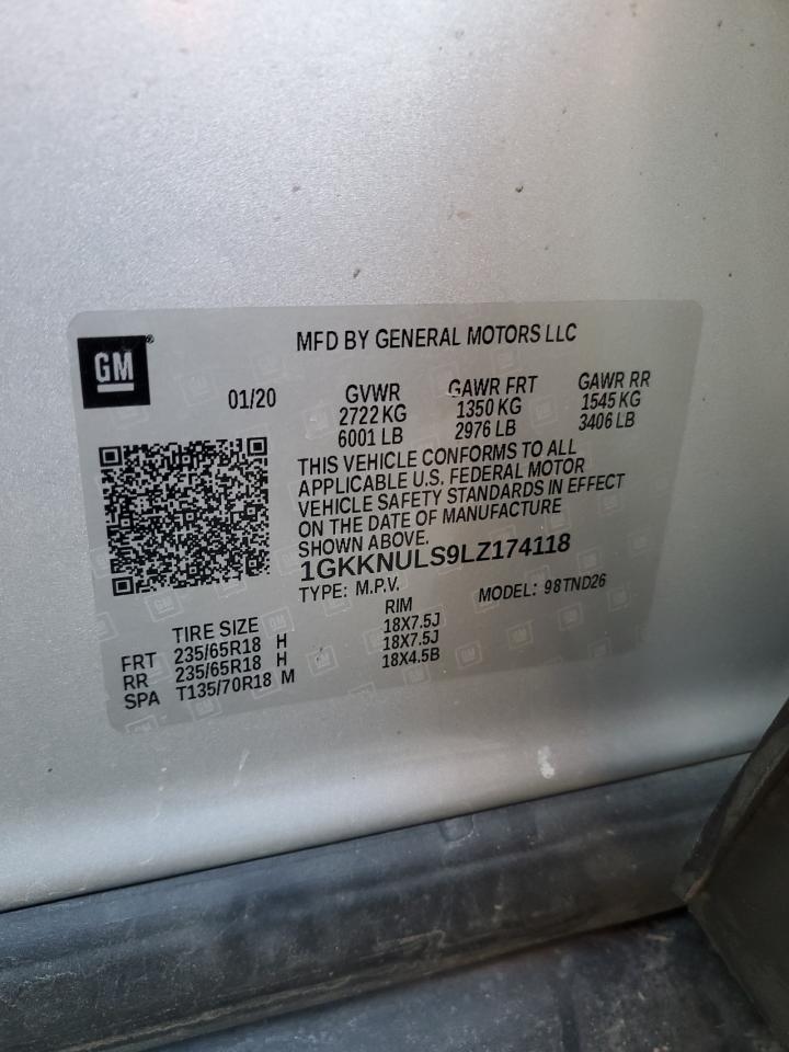 2020 GMC Acadia VIN 1GKKNULS9LZ174118 Copart auction photo, front end damage thumbnail 13