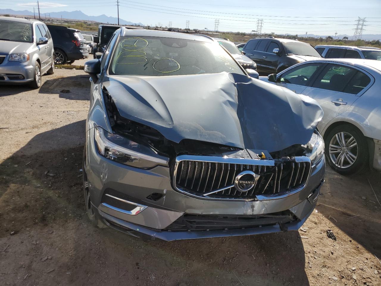 2021 Volvo XC60 VIN YV4102RL7M1813152 Copart auction photo, front end / frame damage damage thumbnail 5
