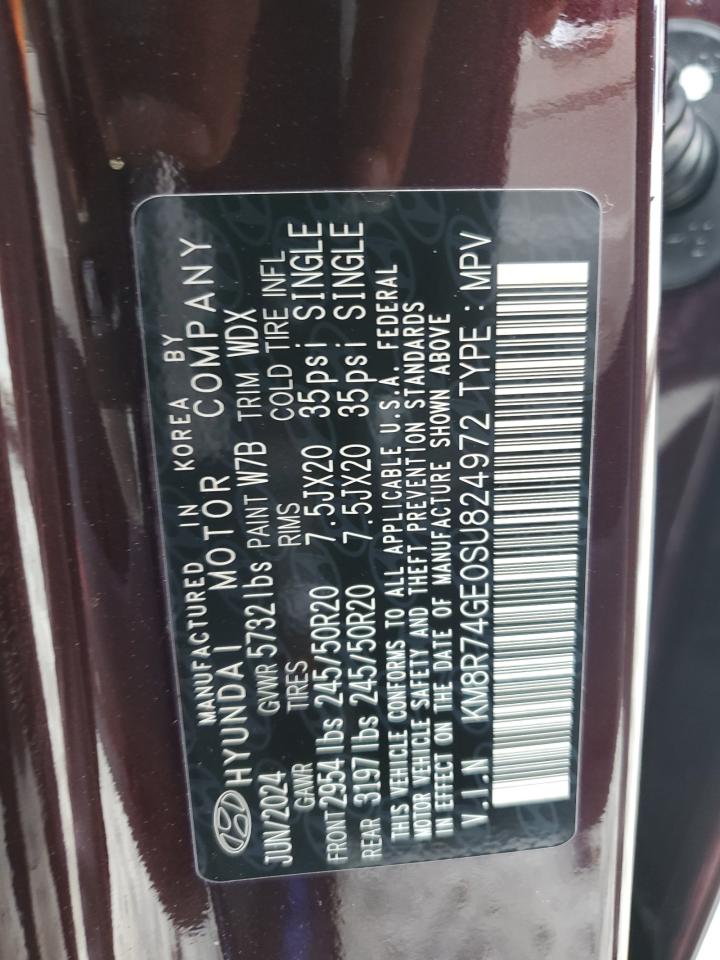2025 Hyundai Palisade VIN KM8R74GE0SU824972 Copart auction photo, rear end damage thumbnail 13