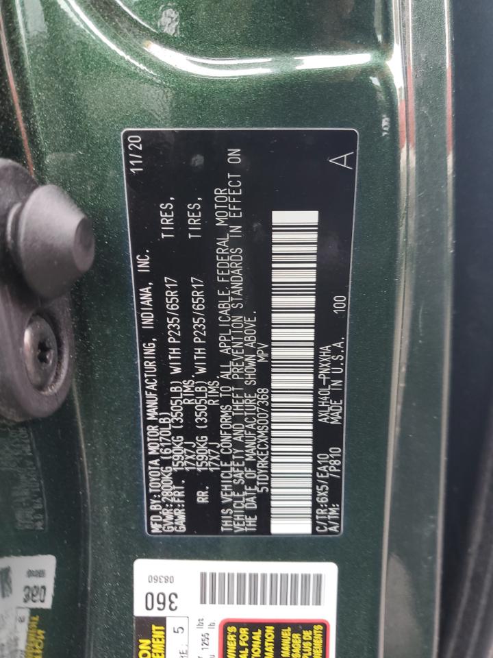2021 Toyota Sienna VIN 5TDYRKECXMS007368 Copart auction photo, front end / minor dent/scratches damage thumbnail 15