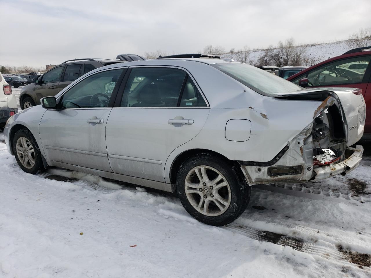 2006 Honda Accord VIN 1HGCM56876A116702 Copart auction photo, rear end / hail damage thumbnail 2