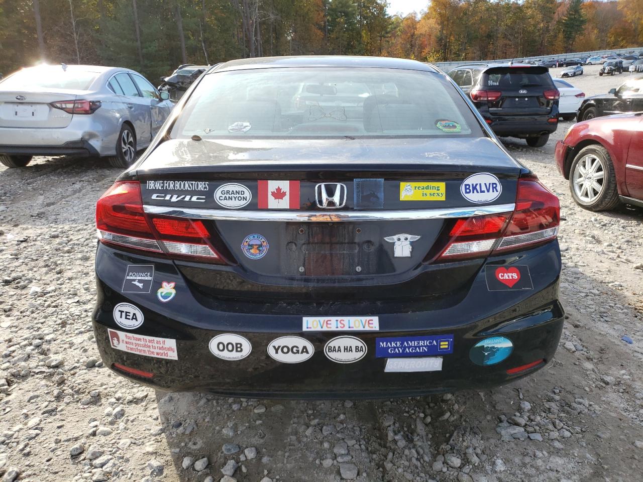 2013 Honda Civic VIN 2HGFB2F59DH582508 Copart auction photo, front end / minor dent/scratches damage thumbnail 6