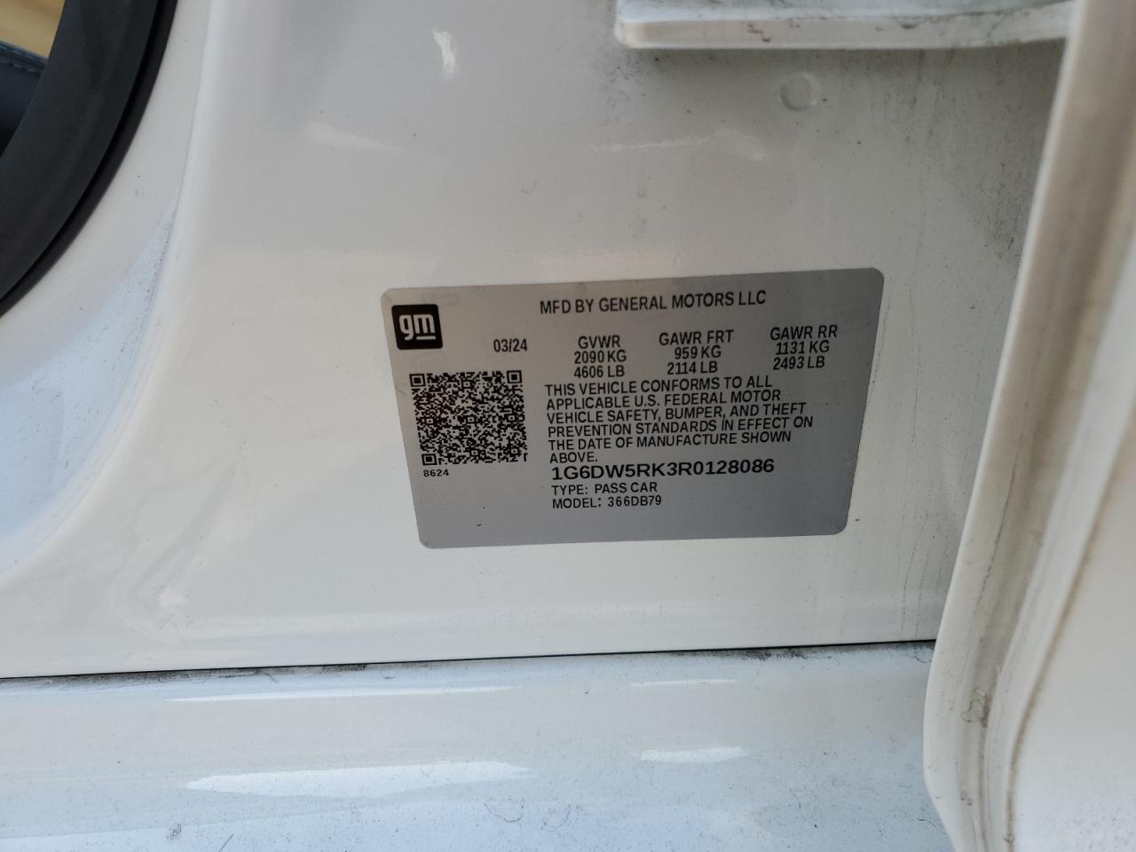 2024 Cadillac CT5 VIN 1G6DW5RK3R0128086 Copart auction photo, front end / rear end damage thumbnail 14