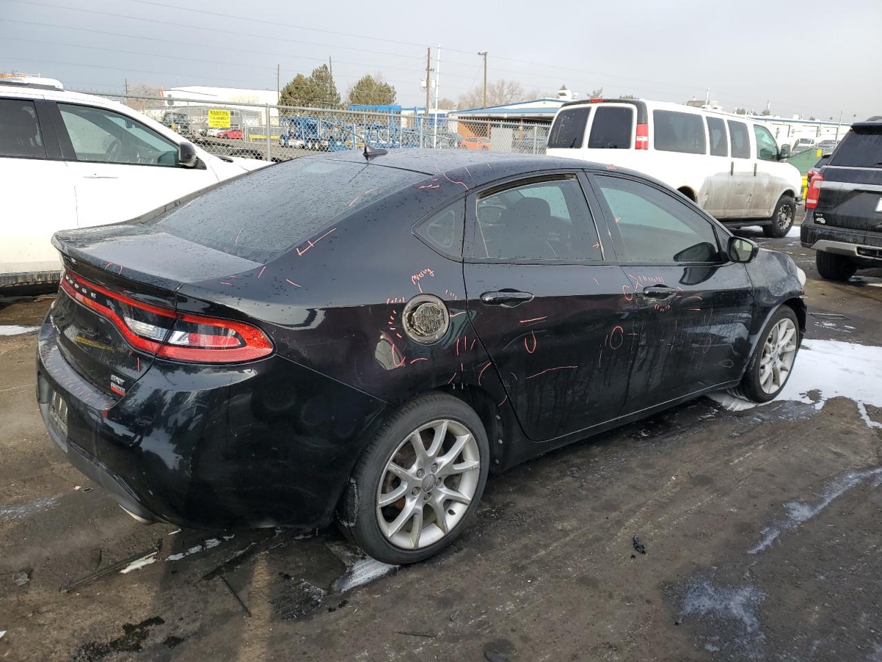 2013 Dodge Dart VIN 1C3CDFBHXDD202502 Copart auction photo, side / front end damage thumbnail 3