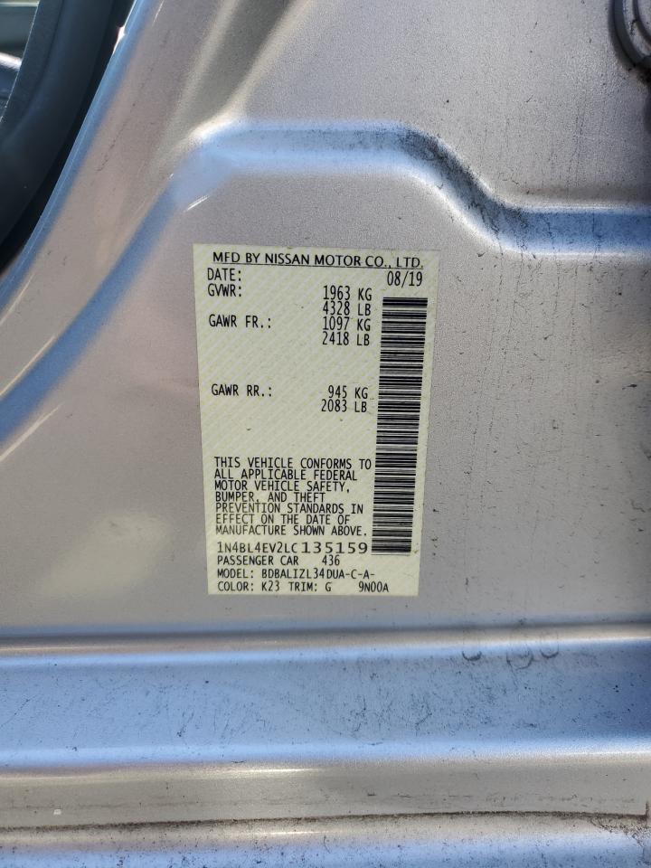 2020 Nissan Altima VIN 1N4BL4EV2LC135159 Copart auction photo, front end / rear end damage thumbnail 12