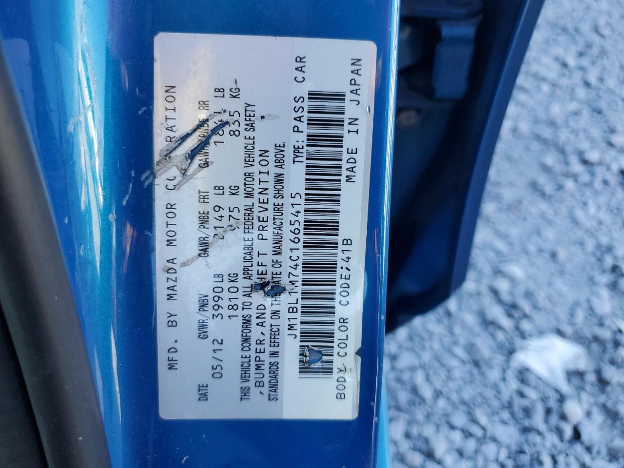 2012 Mazda 3 VIN JM1BL1M74C1665415 Copart auction photo, front end damage thumbnail 13