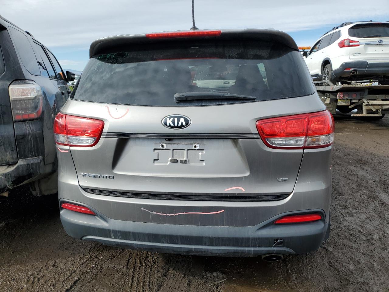 2016 KIA Sorento VIN 5XYPGDA5XGG177560 Copart auction photo, undercarriage / hail damage thumbnail 6