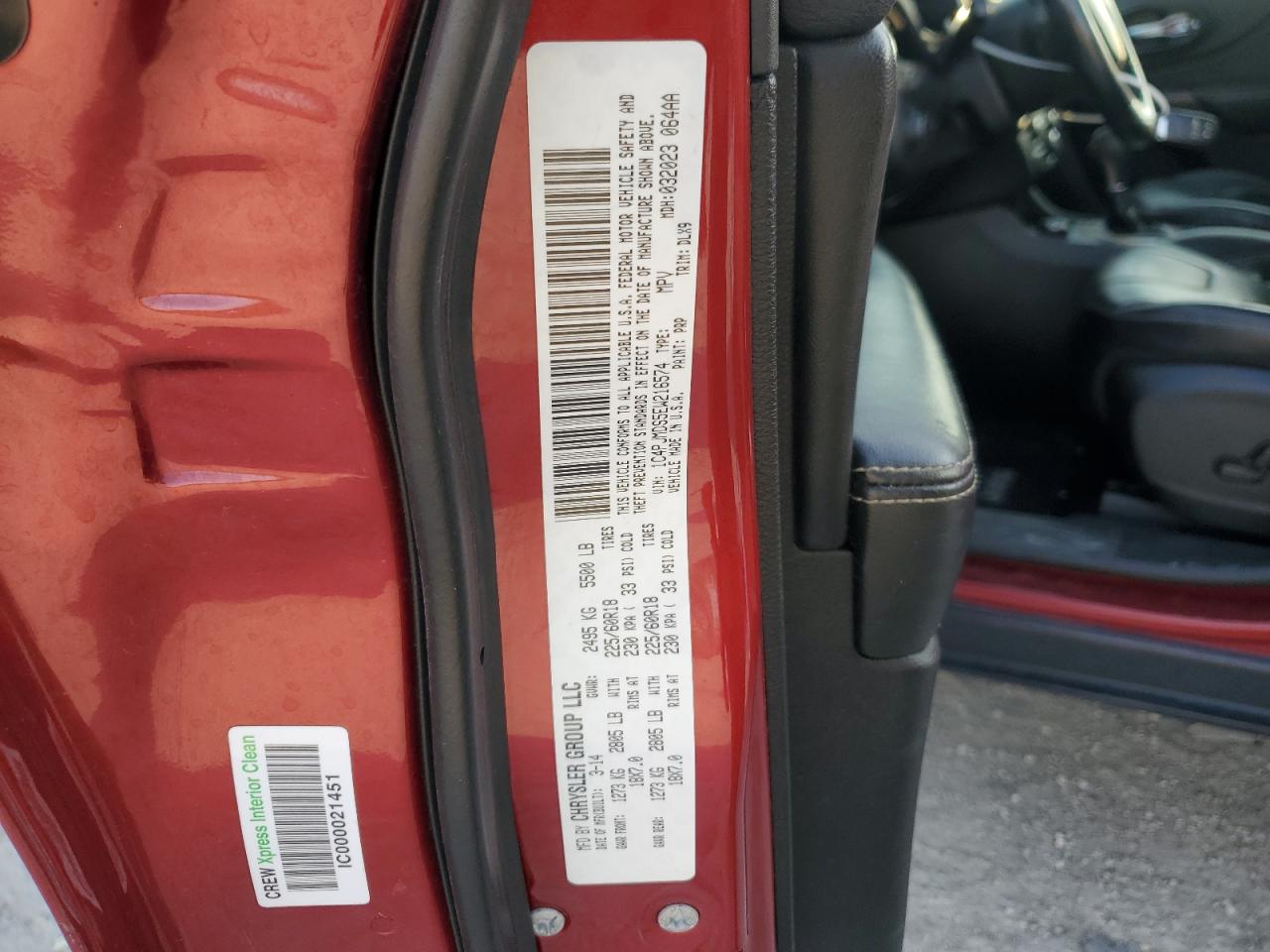 2014 Jeep Grand Cherokee VIN 1C4PJMDS5EW216574 Copart auction photo, rear end / minor dent/scratches damage thumbnail 12