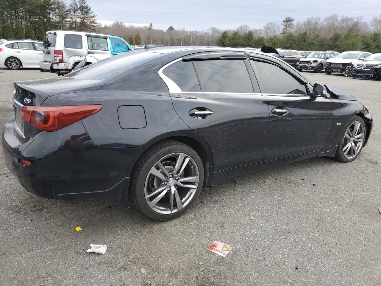 2017 Infiniti Q50 VIN JN1EV7AR8HM834599 Copart auction photo, front end / side damage thumbnail 3