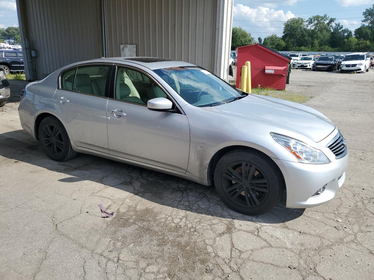 2015 Infiniti Q40 VIN JN1CV6AR5FM521301 Copart auction photo, side damage thumbnail 4