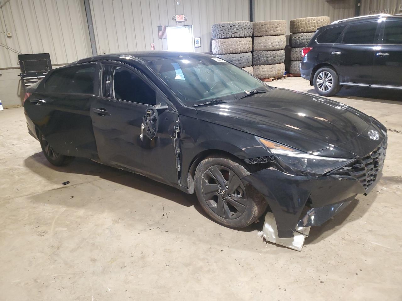 2021 Hyundai Elantra VIN 5NPLS4AG4MH006595 Copart auction photo, side / front end damage thumbnail 4