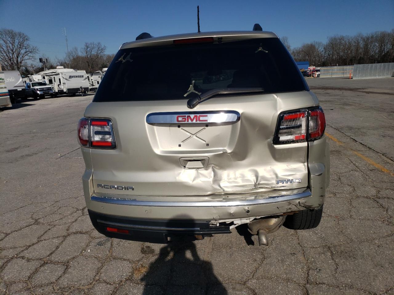 2014 GMC Acadia VIN 1GKKVRKDXEJ190779 Copart auction photo, rear end / hail damage thumbnail 6