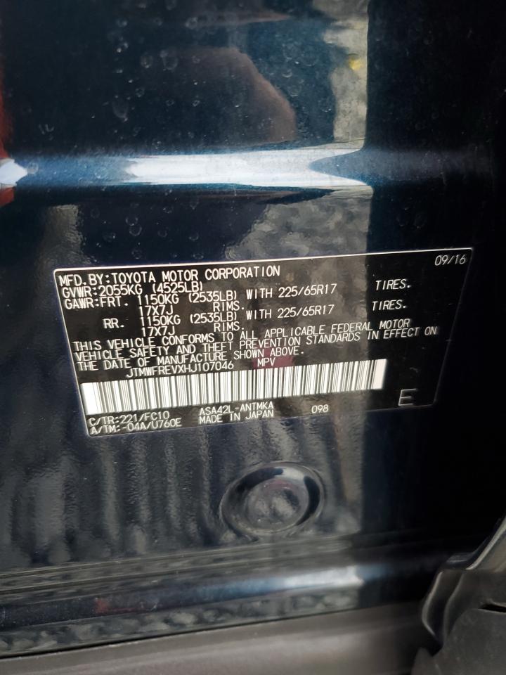2017 Toyota RAV 4 VIN JTMWFREVXHJ107046 Copart auction photo, front end damage thumbnail 13