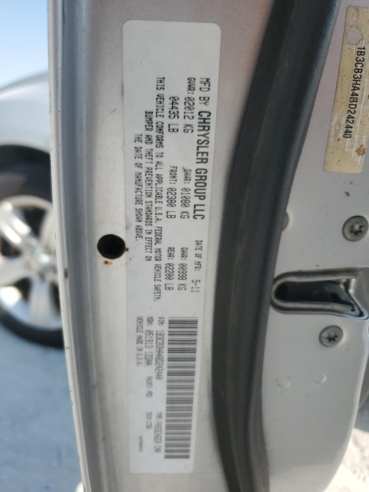 2011 Dodge Caliber VIN 1B3CB3HA4BD242440 Copart auction photo, mechanical damage thumbnail 13