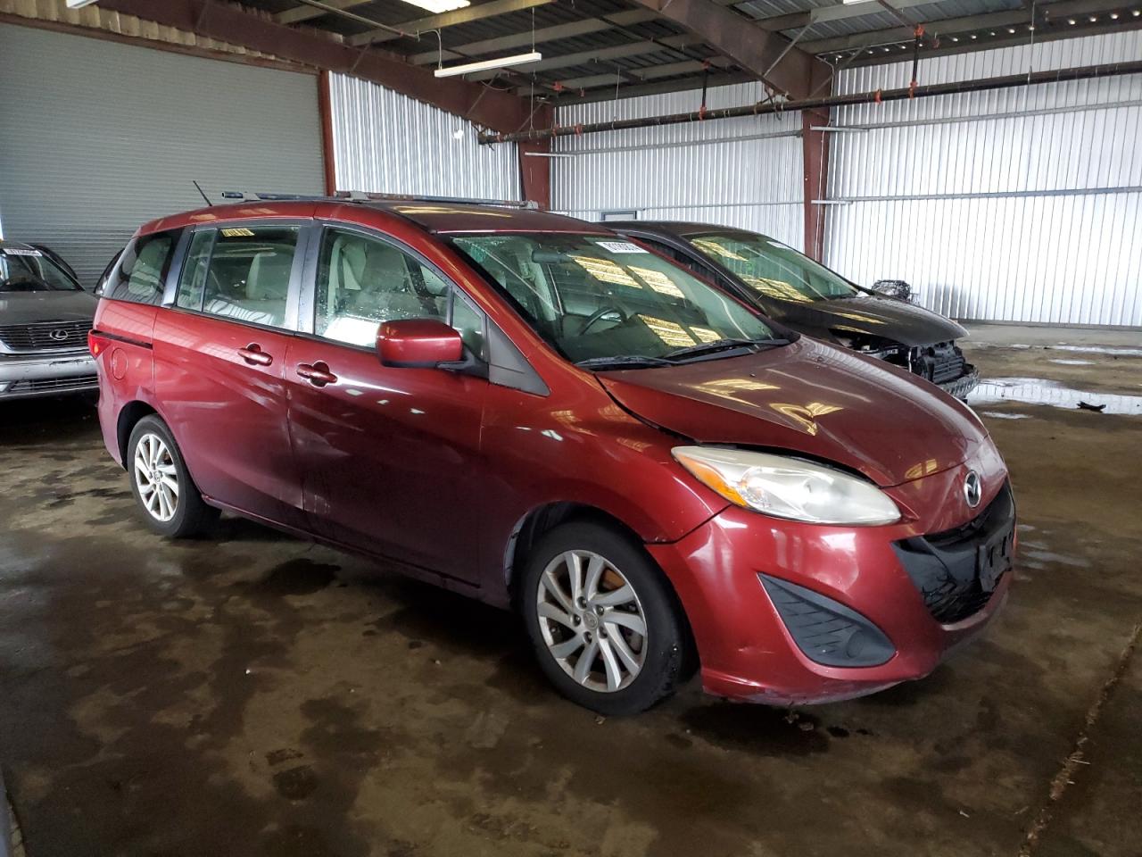2012 Mazda 5 VIN JM1CW2BL2C0132101 Copart auction photo, front end / side damage thumbnail 4