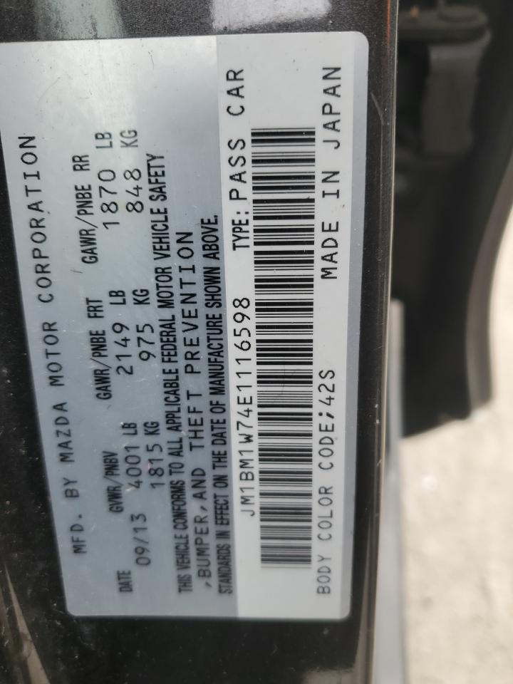 2014 Mazda 3 VIN JM1BM1W74E1116598 Copart auction photo, all over damage thumbnail 14