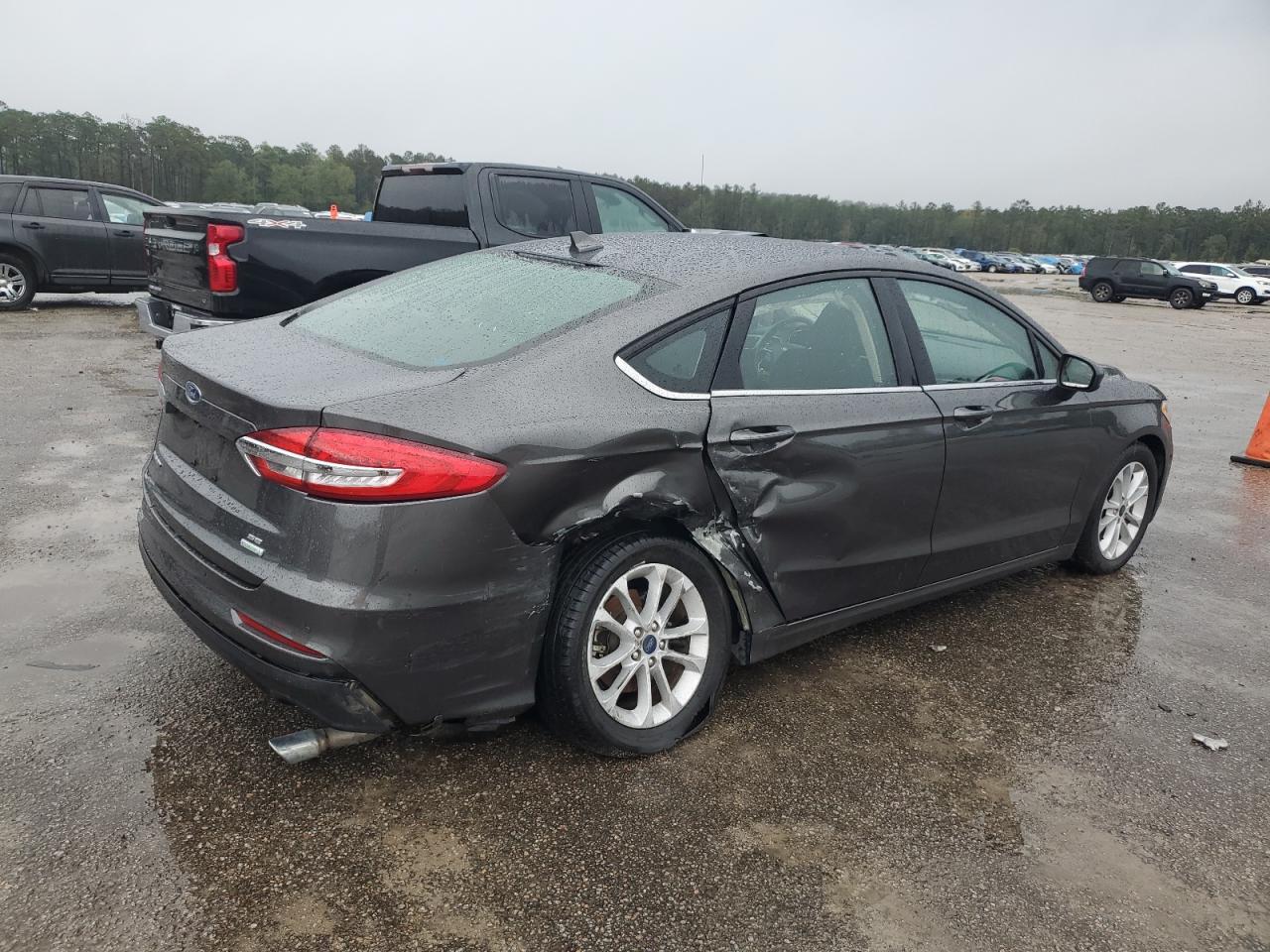 2020 Ford Fusion VIN 3FA6P0HDXLR218681 Copart auction photo, rear end damage thumbnail 3