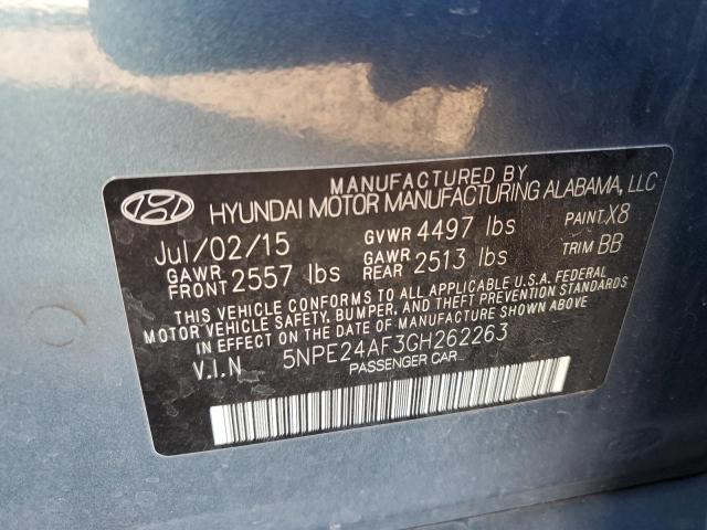 2016 Hyundai Sonata VIN 5NPE24AF3GH262263 Copart auction photo, front end damage thumbnail 12