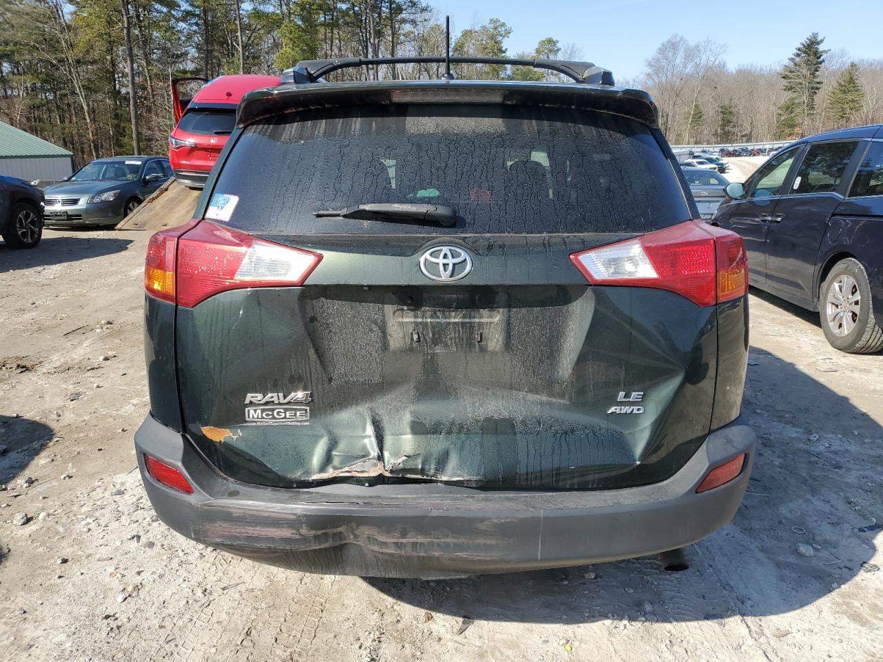 2013 Toyota RAV 4 VIN 2T3BFREV5DW092868 Copart auction photo, rear end damage thumbnail 6