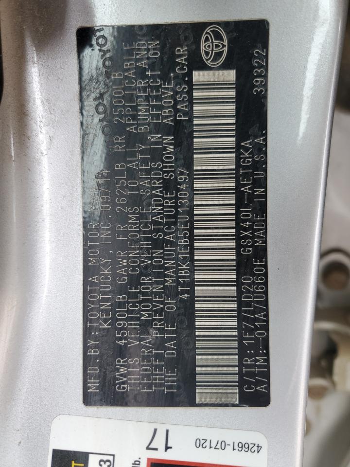 2014 Toyota Avalon VIN 4T1BK1EB5EU130497 Copart auction photo, front end damage thumbnail 12