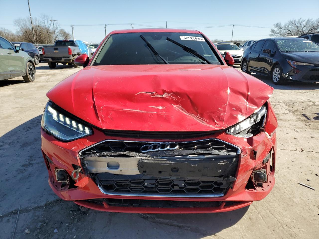 2023 Audi A4 VIN WAUEAAF43PN002886 Copart auction photo, front end / hail damage thumbnail 5