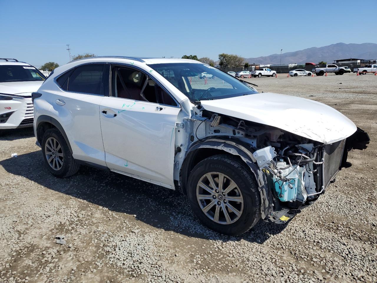 2019 Lexus NX VIN JTJYARBZ7K2133844 Copart auction photo, front end / side damage thumbnail 4