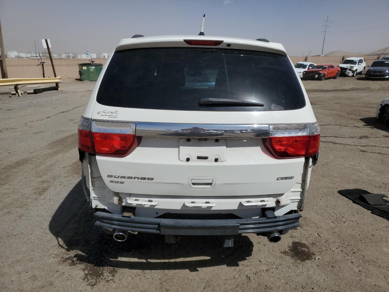 2012 Dodge Durango VIN 1C4SDJDT3CC329883 Copart auction photo, rear end / side damage thumbnail 6