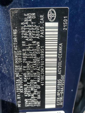 2006 Toyota Camry VIN 4T1BE30K76U108951 Copart auction photo, front end / normal wear damage thumbnail 12