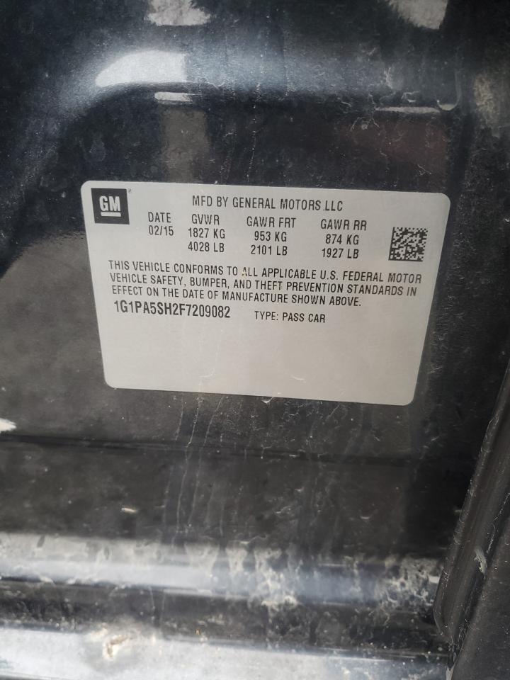 2015 Chevrolet Cruze VIN 1G1PA5SH2F7209082 Copart auction photo, front end damage thumbnail 12