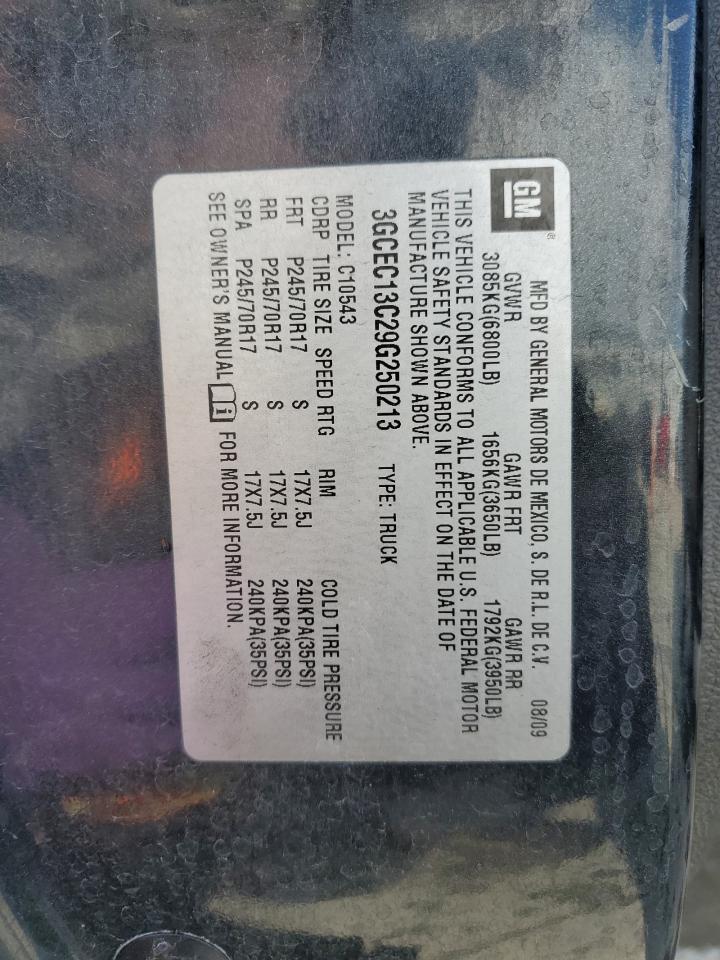 2009 Chevrolet Silverado VIN 3GCEC13C29G250213 Copart auction photo, front end / rear end damage thumbnail 13