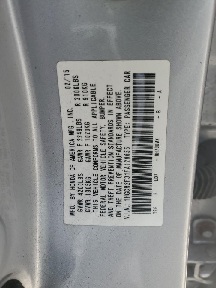 2015 Honda Accord VIN 1HGCR2F31FA128655 Copart auction photo, side damage thumbnail 14