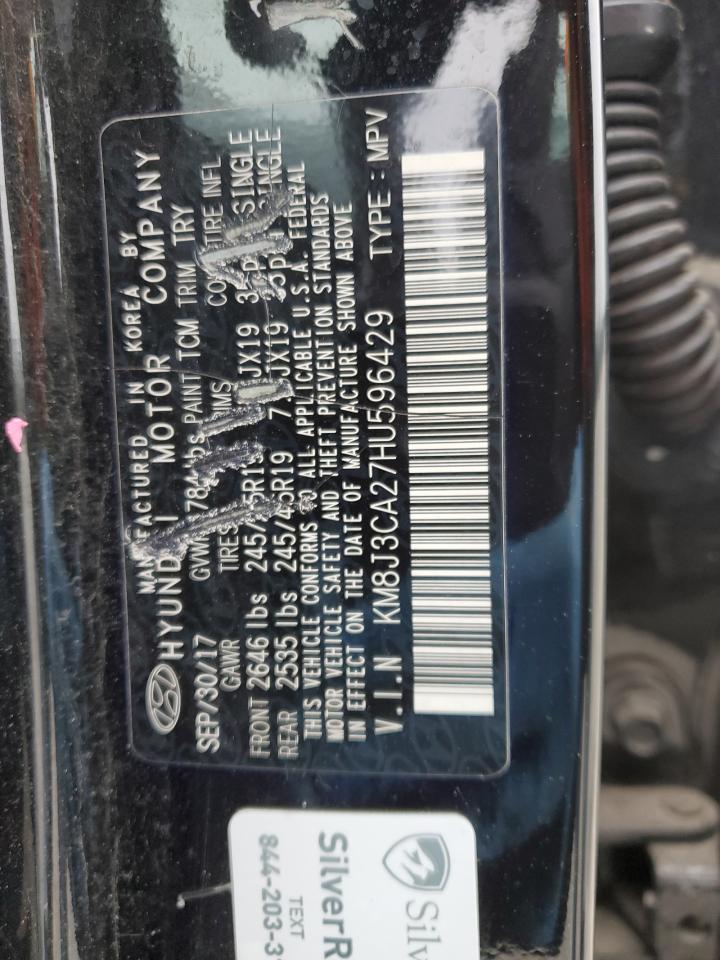 2017 Hyundai Tucson VIN KM8J3CA27HU596429 Copart auction photo, rear end damage thumbnail 13