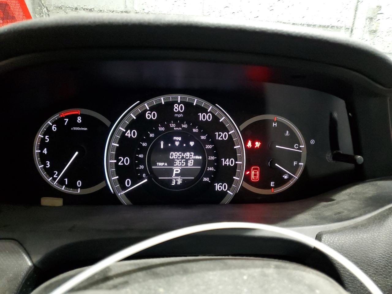 2015 Honda Accord VIN 1HGCR2F37FA000145 Copart auction photo, side / front end damage thumbnail 9
