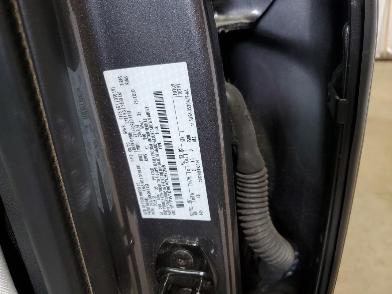 2023 Ford F-150 VIN 1FTFW1E86PFC57295 Copart auction photo, front end / minor dent/scratches damage thumbnail 14