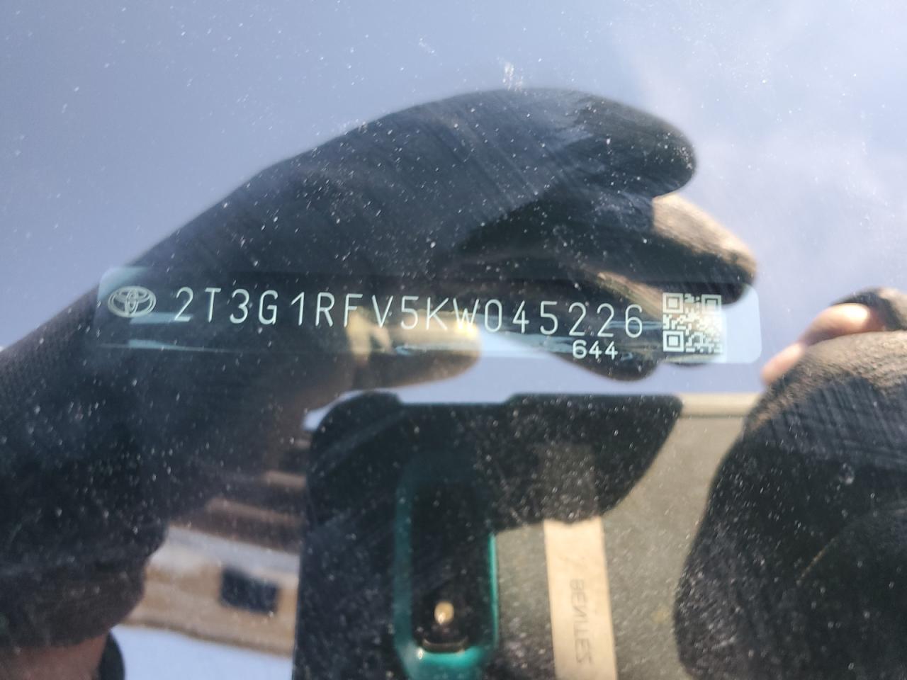 2019 Toyota RAV 4 VIN 2T3G1RFV5KW045226 Copart auction photo, side / hail damage thumbnail 13