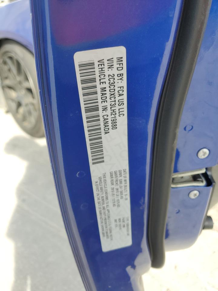 2020 Dodge Charger VIN 2C3CDXCT3LH219880 Copart auction photo, front end damage thumbnail 13