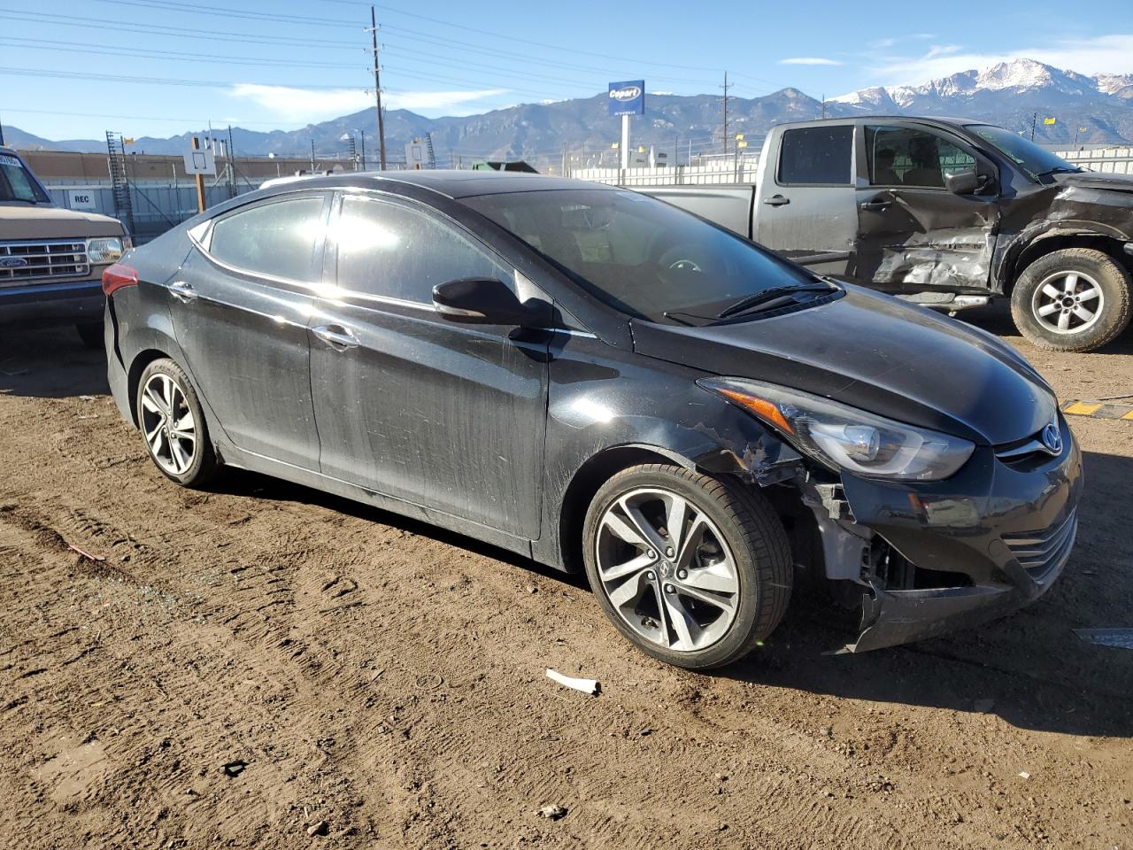 2014 Hyundai Elantra VIN KMHDH4AE1EU106061 Copart auction photo, front end / rear end damage thumbnail 4