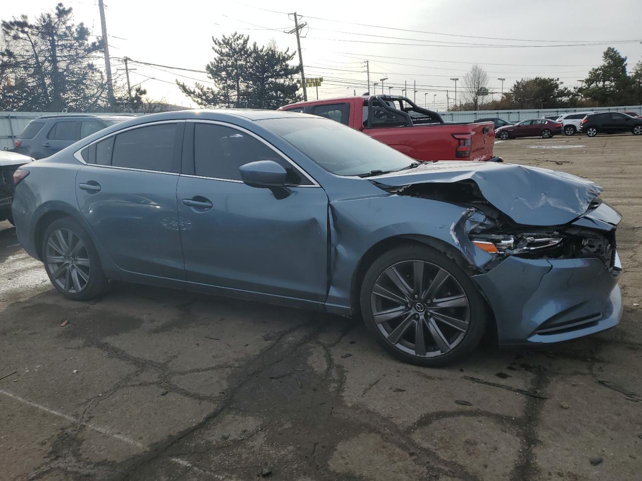 2018 Mazda 6 VIN JM1GL1VM7J1306910 Copart auction photo, front end / side damage thumbnail 4