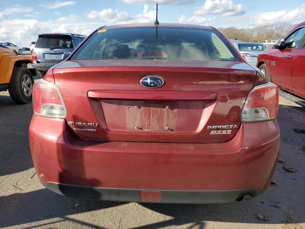 2013 Subaru Impreza VIN JF1GJAA66DH017211 Copart auction photo, front end / minor dent/scratches damage thumbnail 6