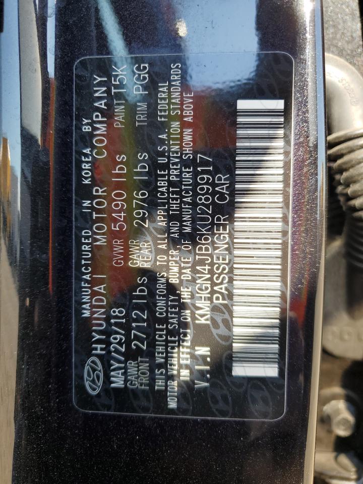 2019 Genesis G80 VIN KMHGN4JB6KU289917 Copart auction photo, rear end / minor dent/scratches damage thumbnail 14