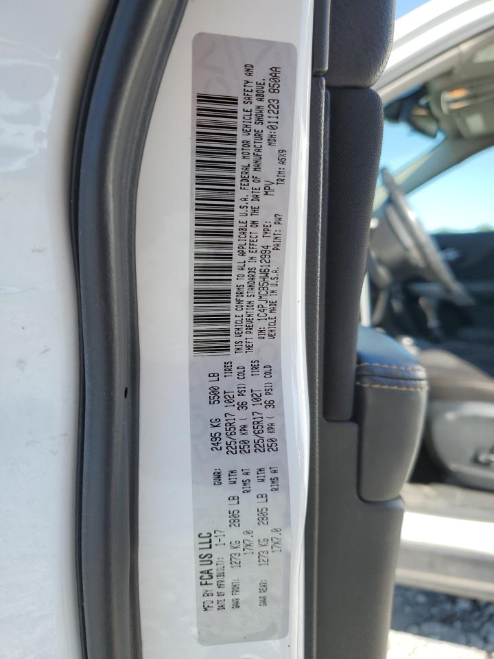 2017 Jeep Grand Cherokee VIN 1C4PJMCB5HW612994 Copart auction photo, front end / side damage thumbnail 16