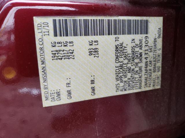 2011 Nissan Altima VIN 1N4AL2AP4BN431309 Copart auction photo, front end / side damage thumbnail 12
