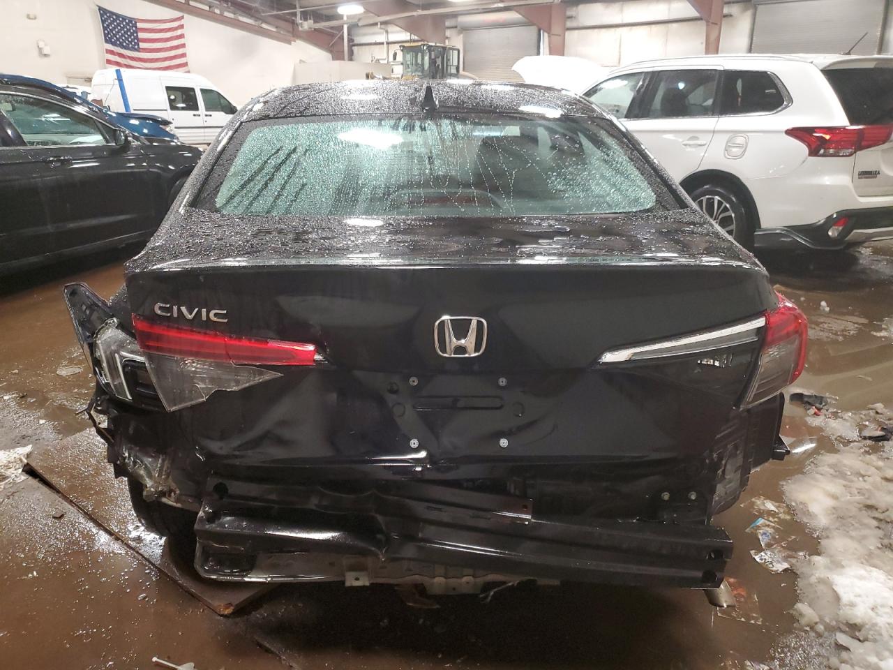 2022 Honda Civic VIN 2HGFE2F22NH597866 Copart auction photo, rear end / side damage thumbnail 6
