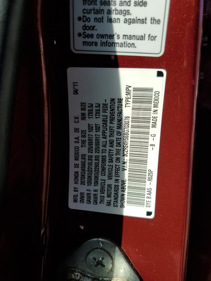2011 Honda CR-V VIN 3CZRE4H56BG703076 Copart auction photo, front end / minor dent/scratches damage thumbnail 13