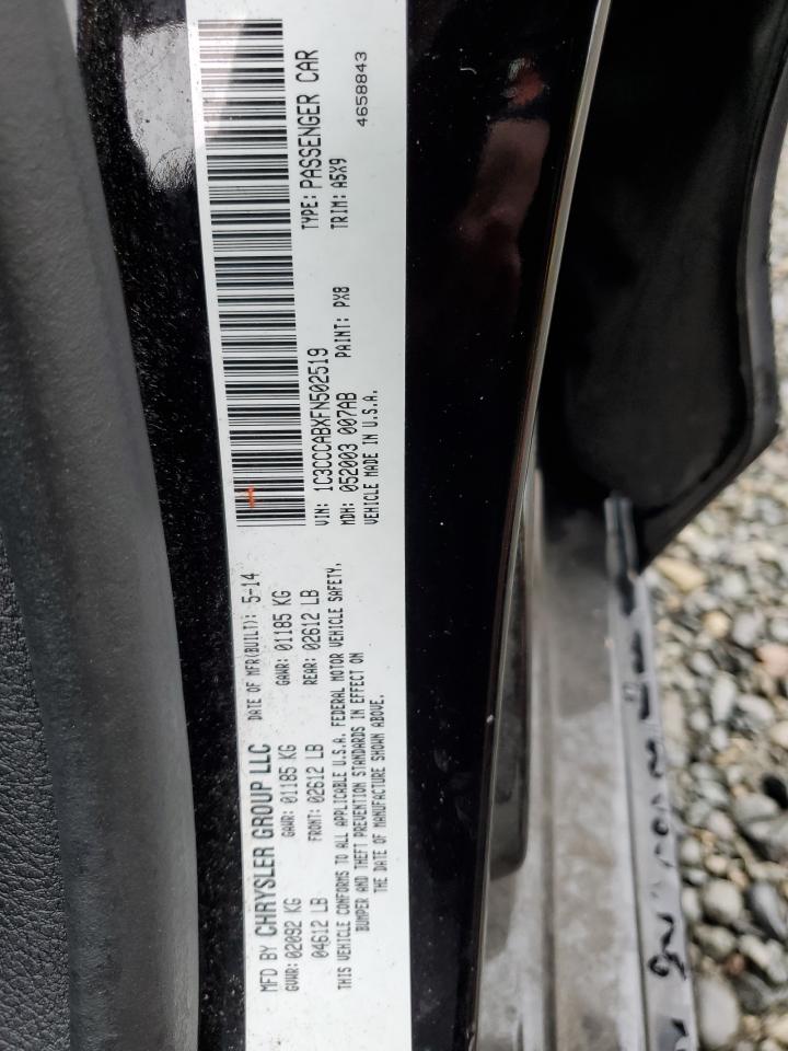 2015 Chrysler 200 VIN 1C3CCCABXFN502519 Copart auction photo, front end damage thumbnail 12
